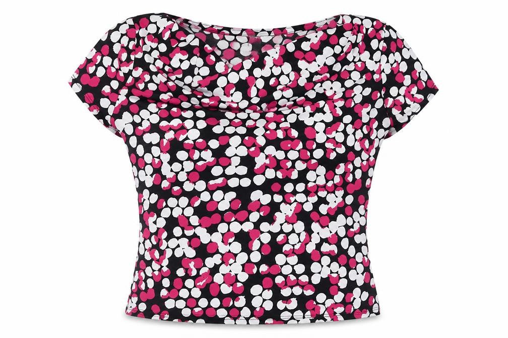 Precis Womens Multicoloured Geometric Polyester Basic Blouse Size XS Cowl Neck