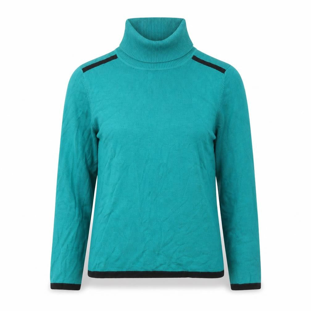 Precis Womens Green Roll Neck Viscose Pullover Jumper Size S