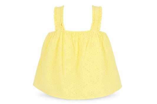 New Look Womens Yellow Cotton Camisole Blouse Size 12 Square Neck