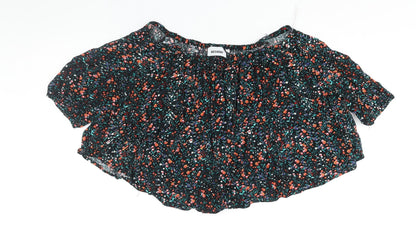 Weekday Womens Multicoloured Floral Viscose Basic Blouse Size XS Boat Neck