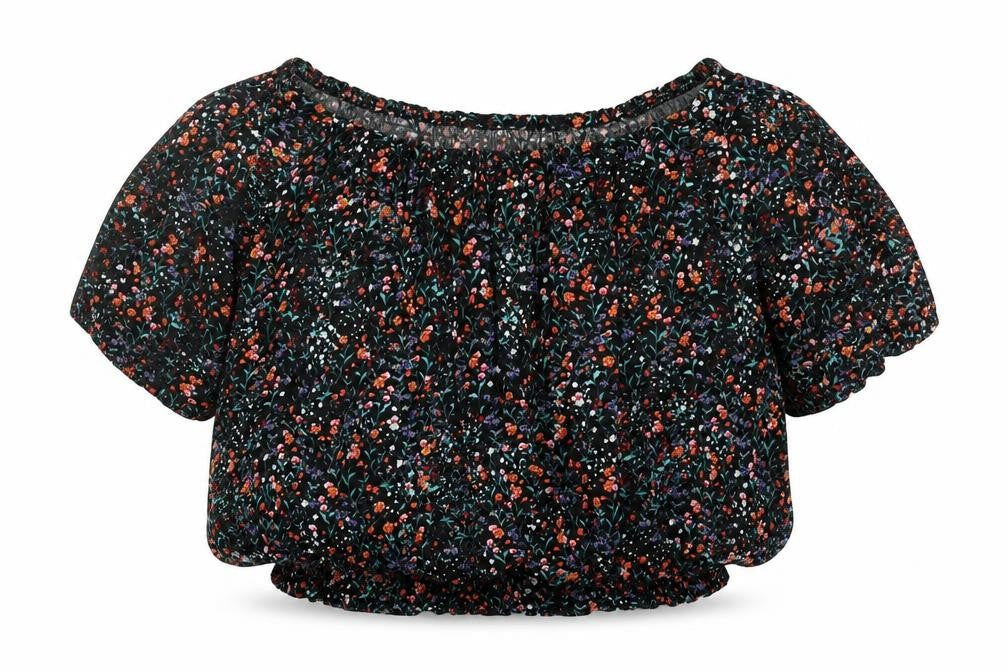 Weekday Womens Multicoloured Floral Viscose Basic Blouse Size XS Boat Neck