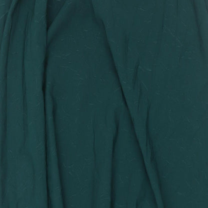 Mango Womens Green Polyester A-Line Size XS Scoop Neck Pullover
