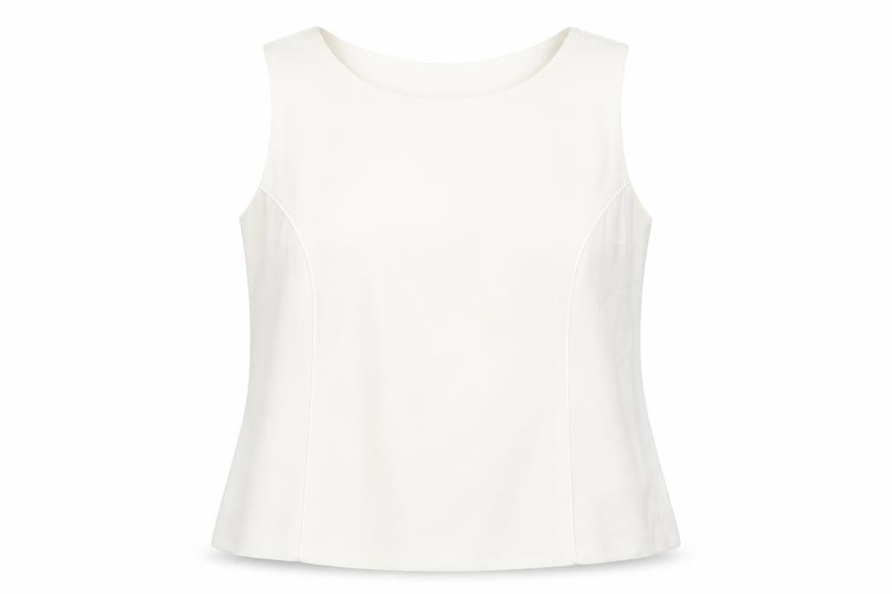 Roman Womens White Polyester Camisole Blouse Size 18 Round Neck - Lace Piping Detail