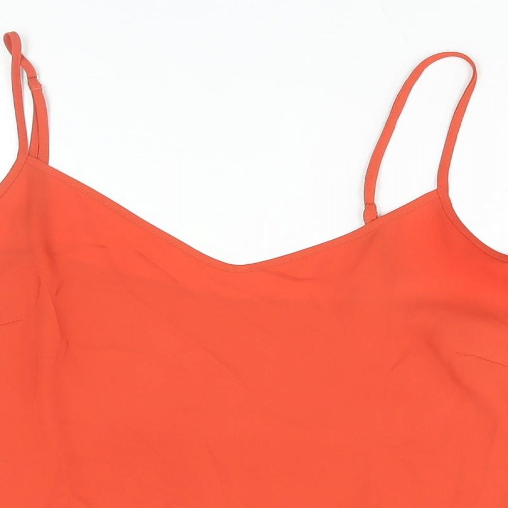 Marks and Spencer Womens Orange Polyester Camisole Blouse Size 10 V-Neck