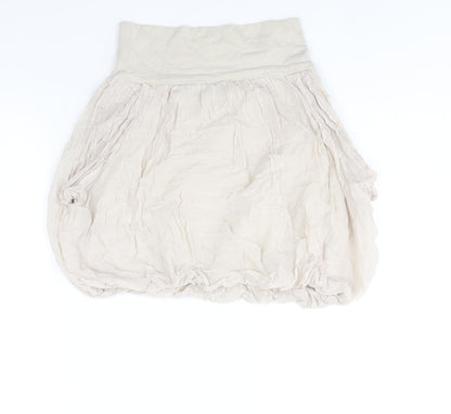 Zara Womens Beige Polyester A-Line Skirt Size S - Mushroom