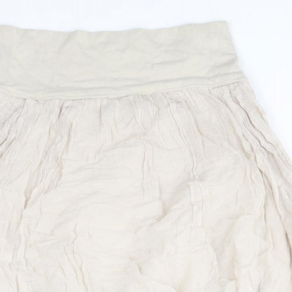 Zara Womens Beige Polyester A-Line Skirt Size S - Mushroom