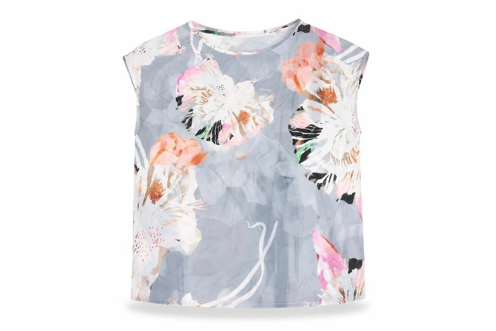 Fenn Wright Manson Womens Multicoloured Floral Polyester Basic Blouse Size 10 Round Neck