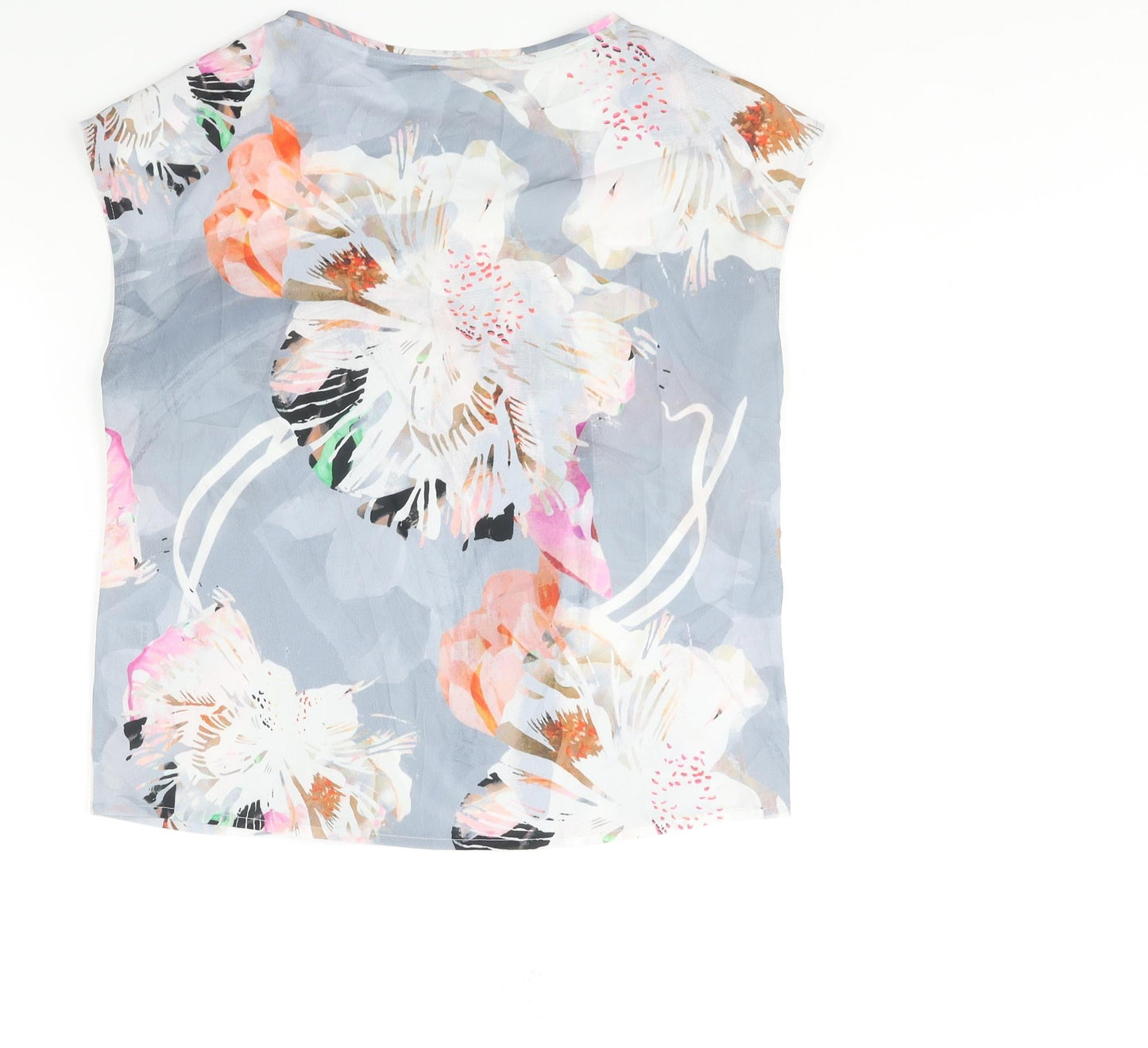 Fenn Wright Manson Womens Multicoloured Floral Polyester Basic Blouse Size 10 Round Neck