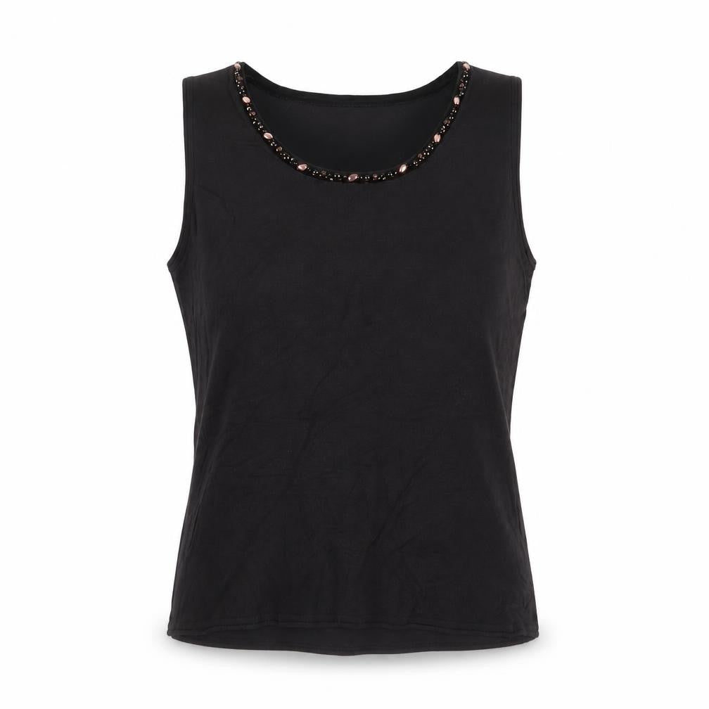 Betty Barclay Womens Brown Viscose Basic Tank Size 12 Scoop Neck - Beaded