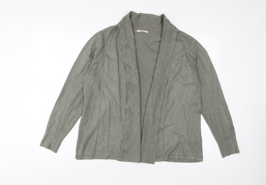 Classic Womens Green V-Neck Viscose Cardigan Jumper Size 18 - Open