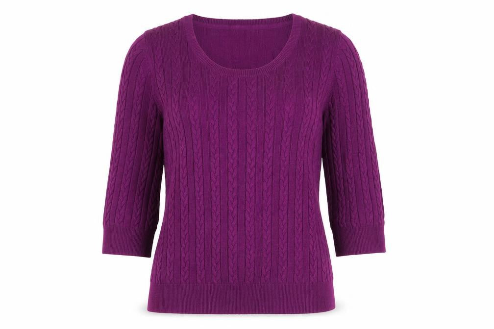 H&M Womens Purple Scoop Neck Acrylic Pullover Jumper Size M