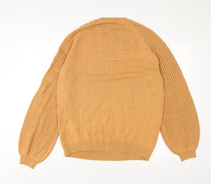 Back view of ASOS women’s brown round neck acrylic jumper, size S