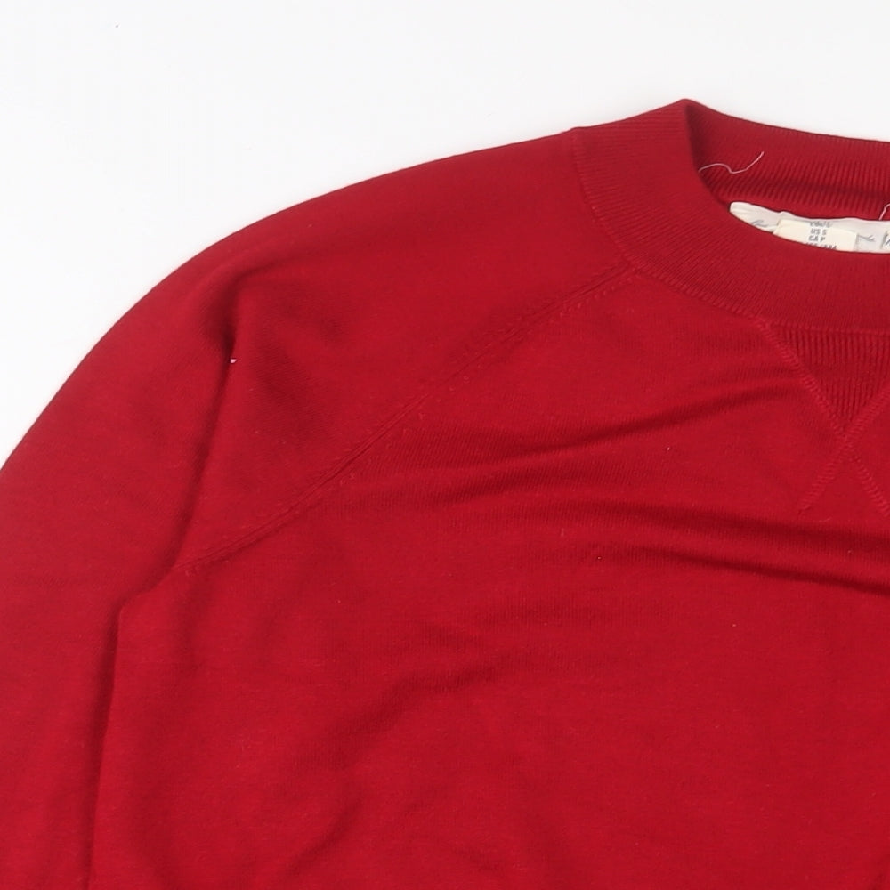 H&M Womens Grey Round Neck Viscose Pullover Jumper Size S