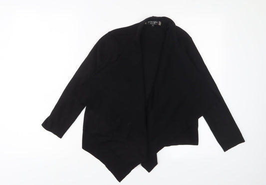 Principles Womens Black V-Neck Acrylic Cardigan Jumper Size 14 - Open