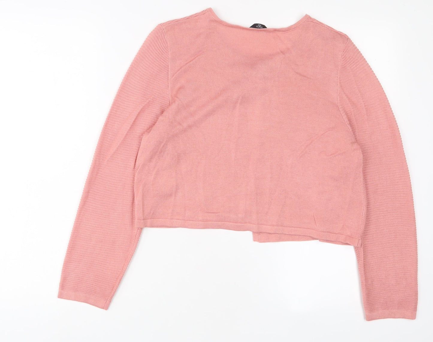 M&Co Womens Pink Crew Neck Viscose Cardigan Jumper Size 14