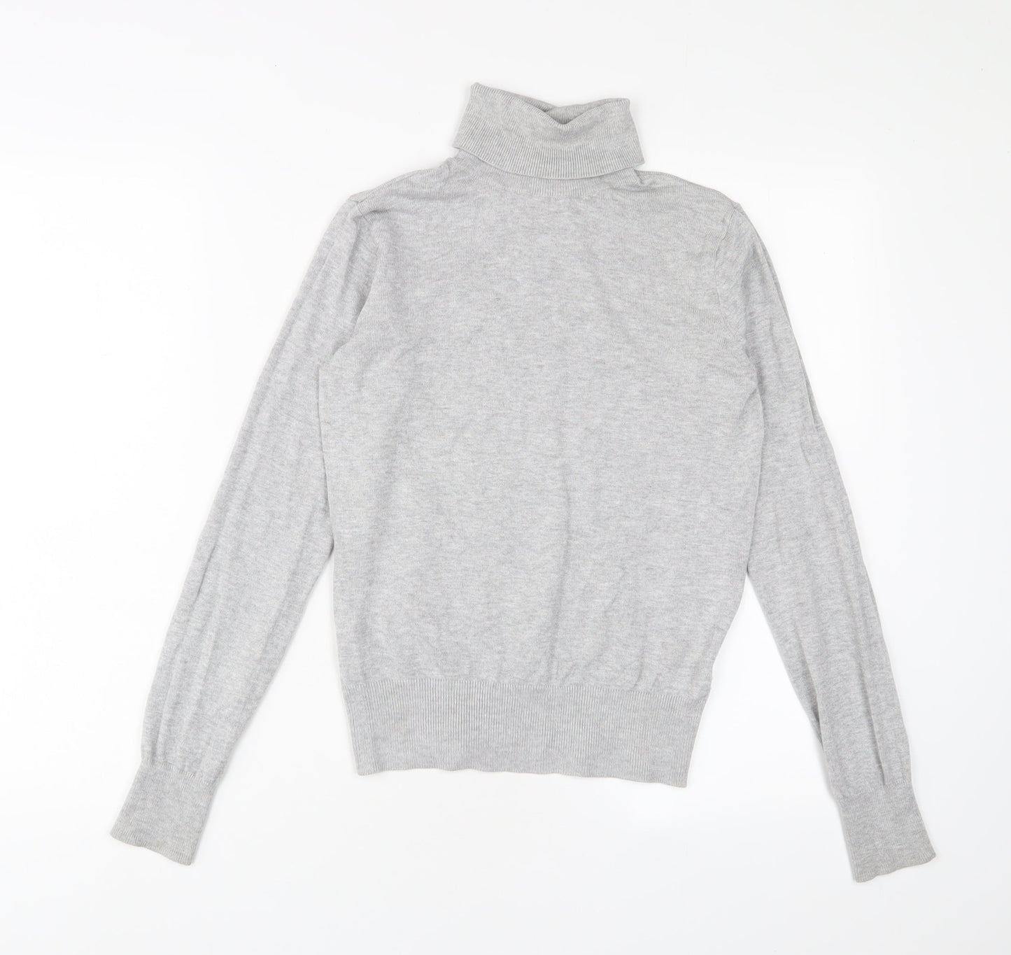 H&M Womens Grey Roll Neck Viscose Pullover Jumper Size XS