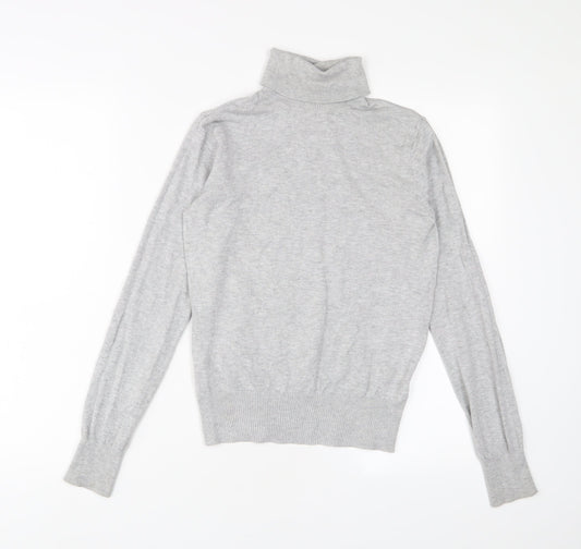 H&M Womens Grey Roll Neck Viscose Pullover Jumper Size XS