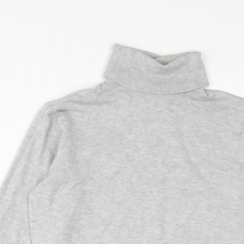 H&M Womens Grey Roll Neck Viscose Pullover Jumper Size XS