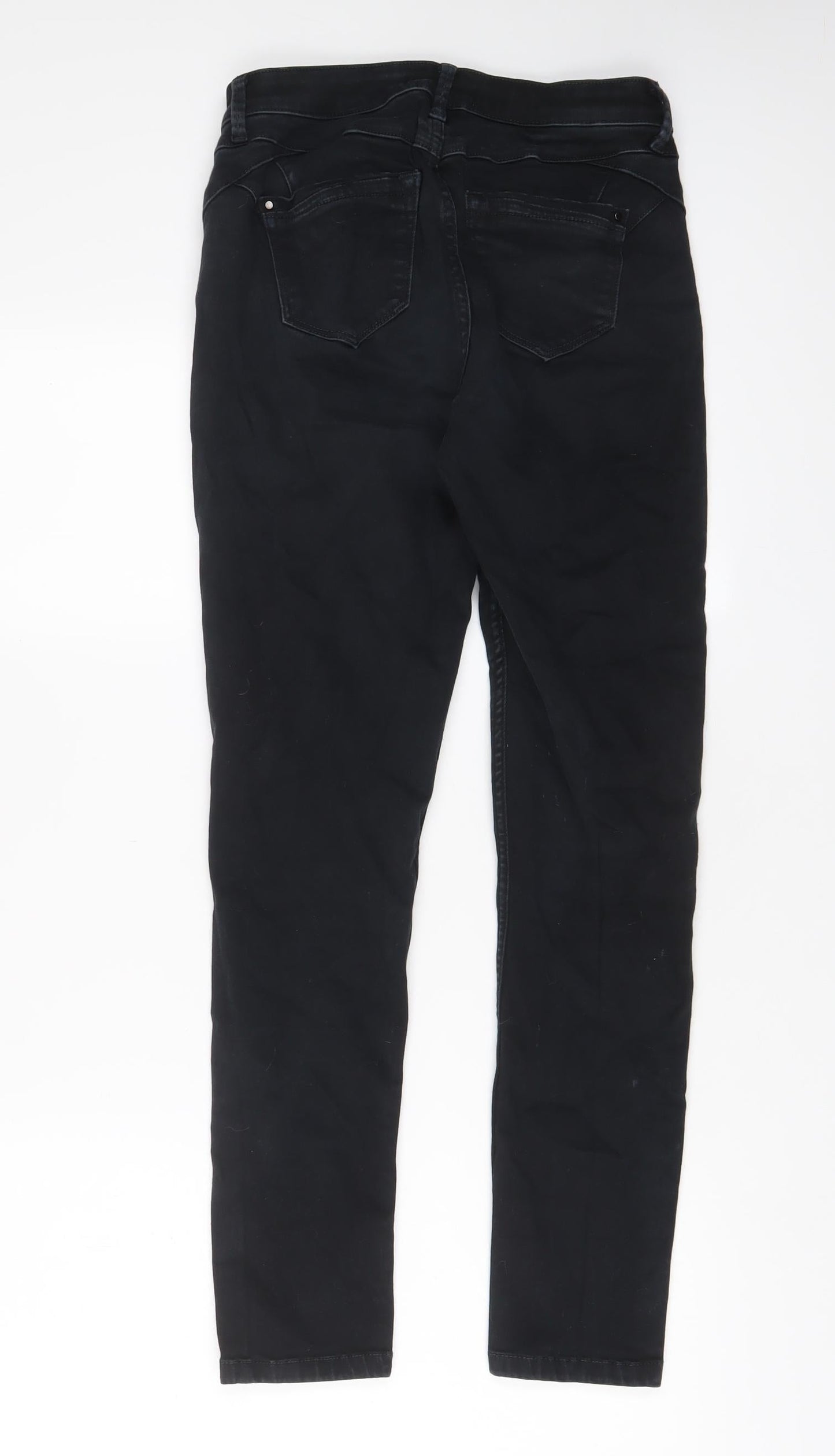 Marks and Spencer Womens Black Cotton Skinny Jeans Size 10 L28 in Regular Zip