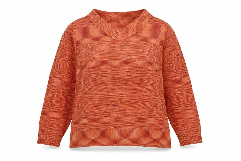 Klass Womens Orange V-Neck Viscose Pullover Jumper Size XL