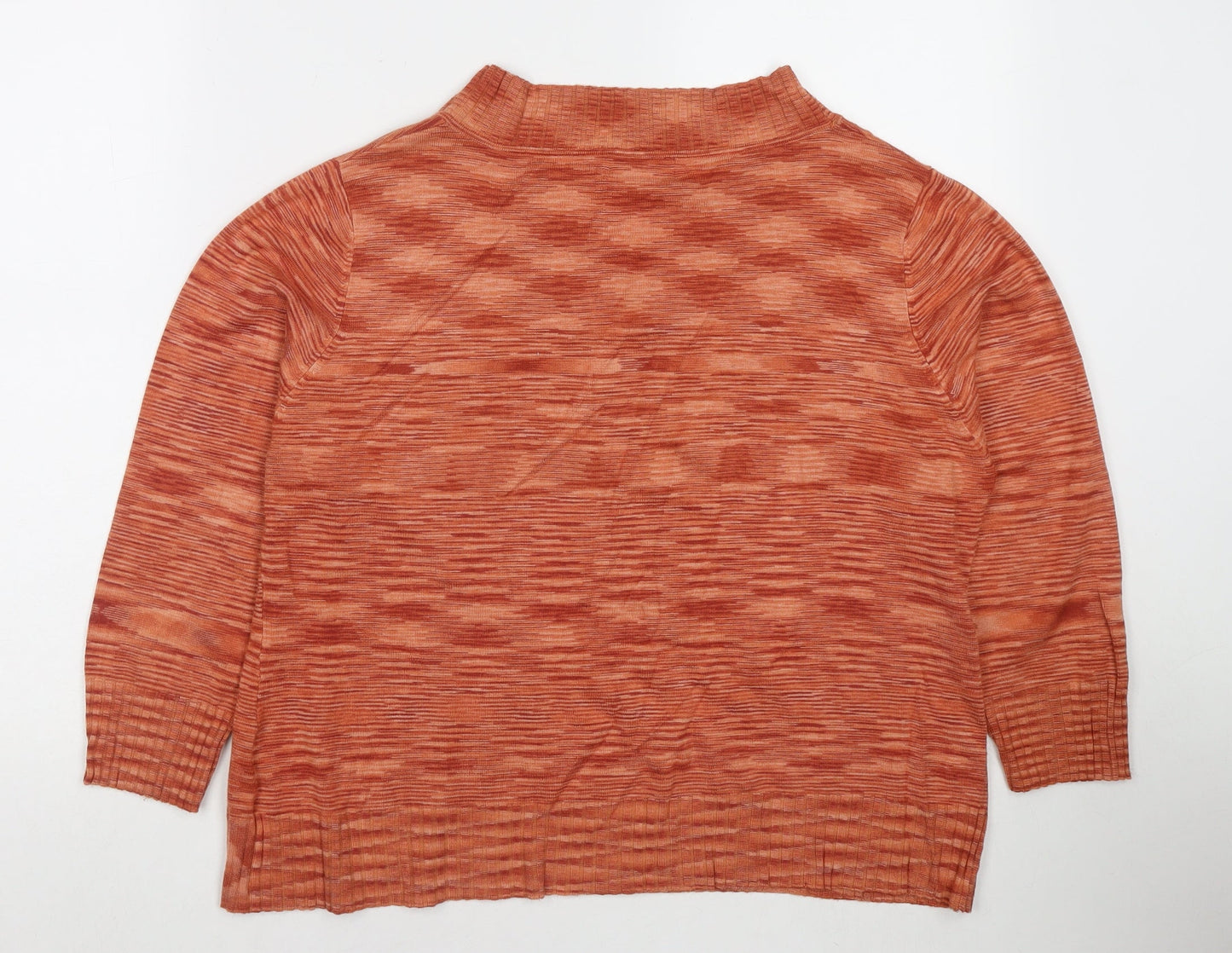 Klass Womens Orange V-Neck Viscose Pullover Jumper Size XL