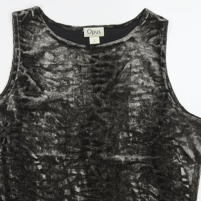 OPUS Womens Grey Polyester Basic Tank Size L Round Neck