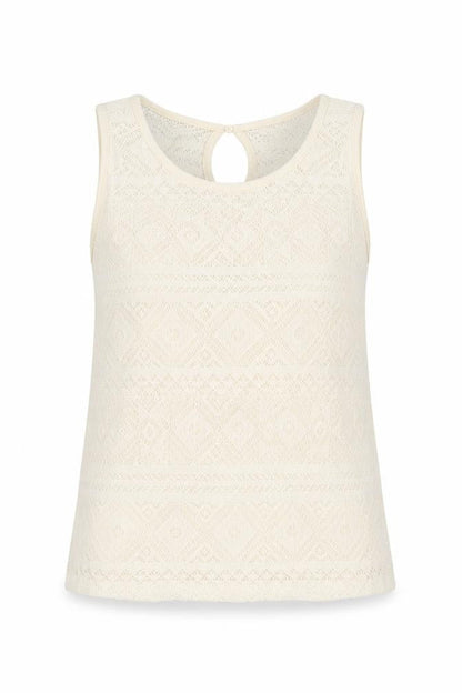 Stradivarius Womens Ivory Polyester Basic Tank Size S Round Neck