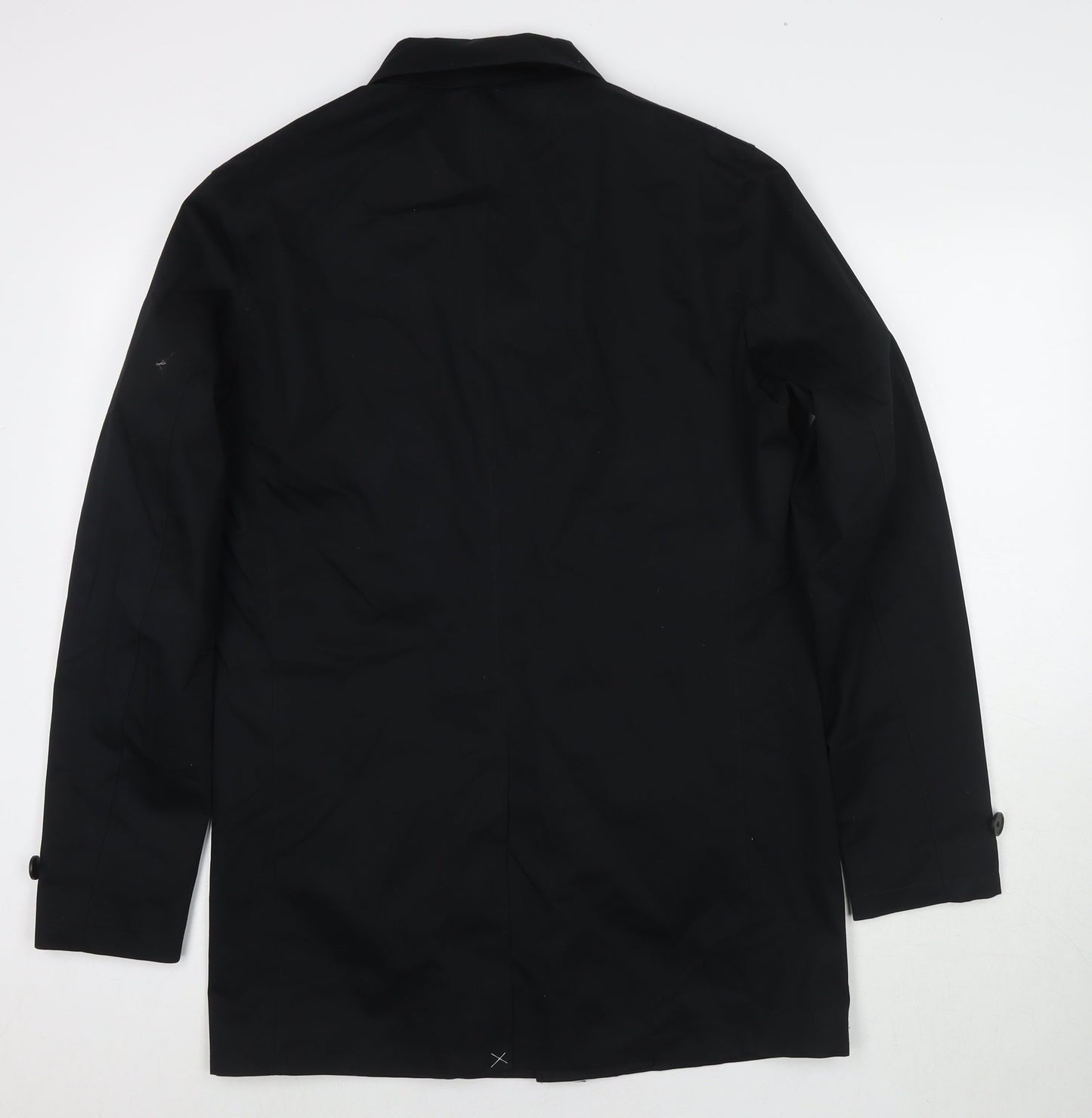 Marks and Spencer Mens Black Overcoat Jacket Size S Button