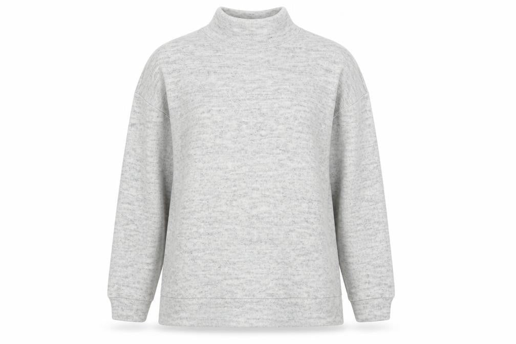 New Look Womens Grey Mock Neck Acrylic Pullover Jumper Size S