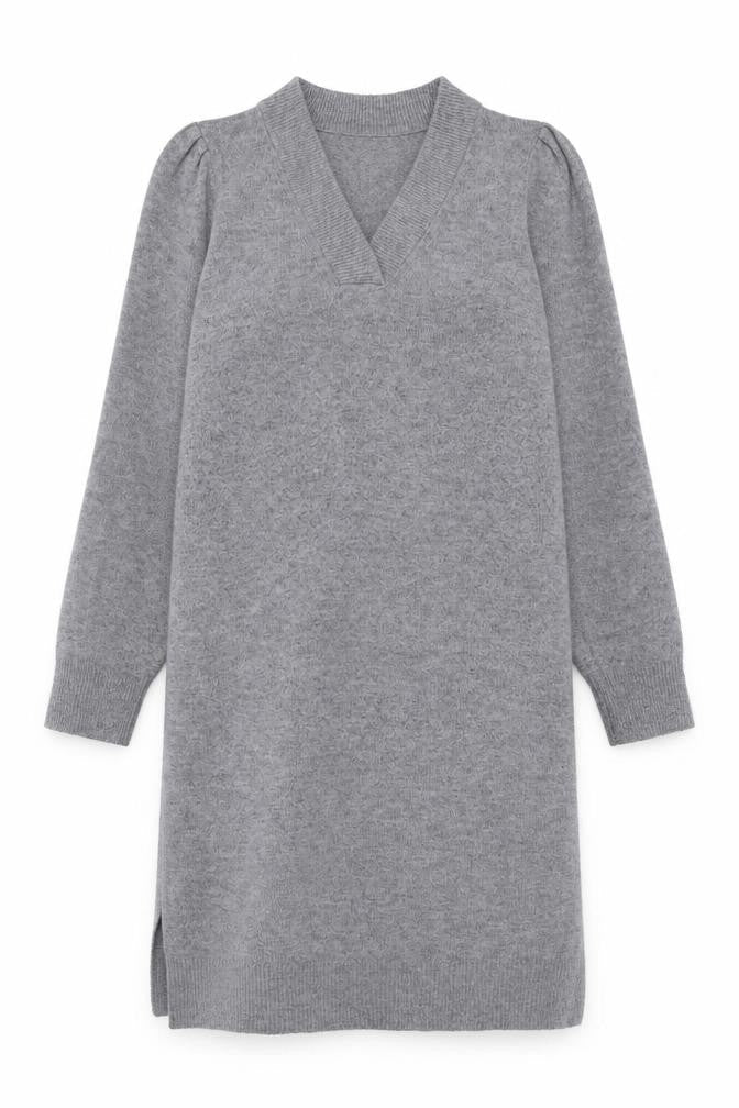 John Lewis Womens Grey V-Neck Acrylic Pullover Jumper Size L