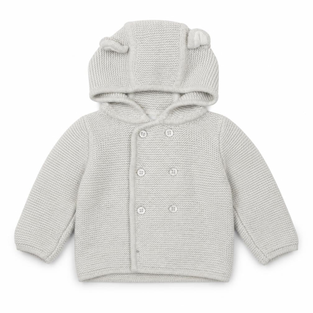The White Company Baby Grey Coir Cardigan Jumper Size 3-6 Months Button