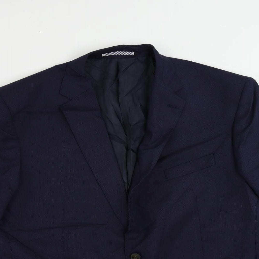 Marks and Spencer Mens Blue Polyester Jacket Suit Jacket Size 42 Regular