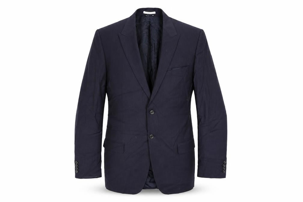 Marks & Spencer Mens Blue Striped Polyester Jacket Suit Jacket Size 46 Regular