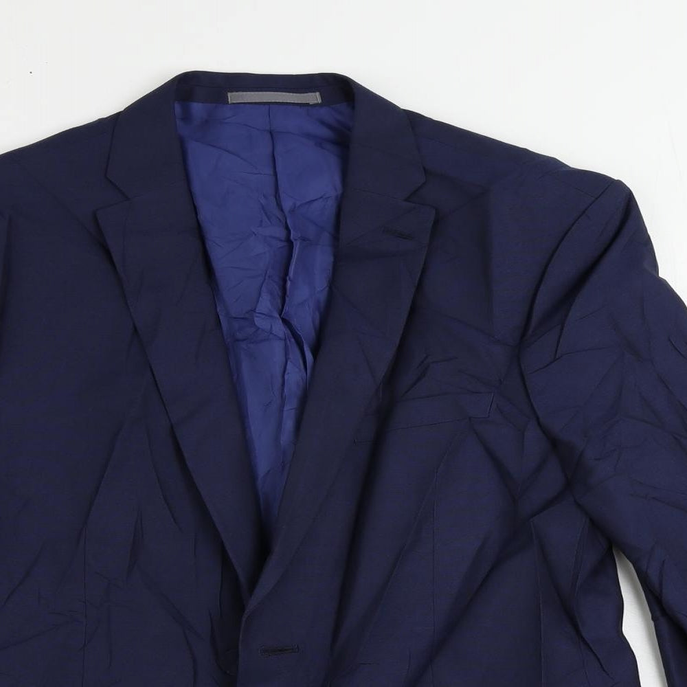 Marks and Spencer Mens Blue Polyester Jacket Suit Jacket Size 42 Regular
