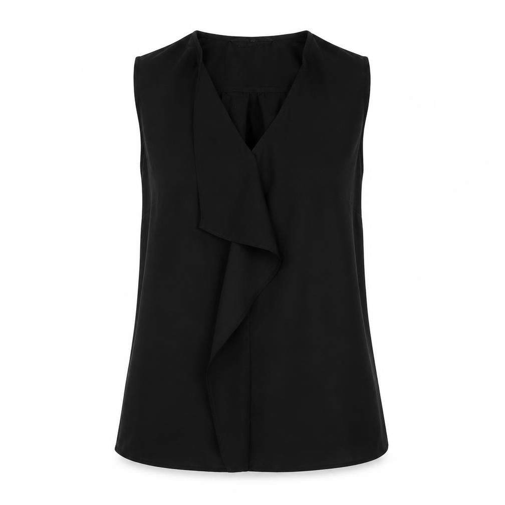 NEXT Womens Black Polyester Basic Blouse Size 6 V-Neck
