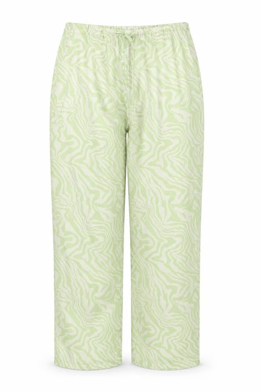 ASOS Womens Green Animal Print Polyester Trousers Size 10 L29 in Regular Drawstring - Adjustable Waist