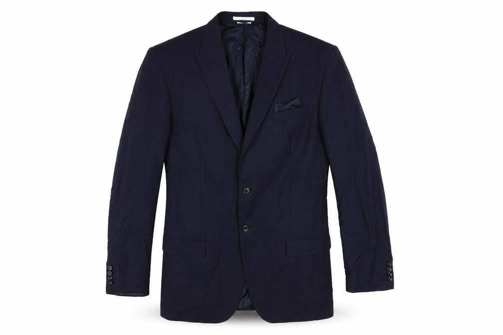 Marks & Spencer Mens Blue Striped Polyester Jacket Suit Jacket Size 44 Regular