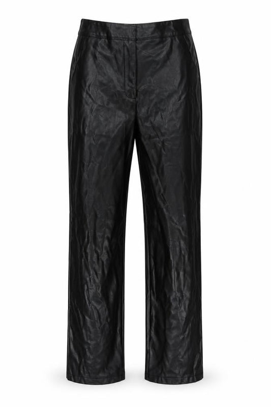 ASOS Womens Black Polyurethane Trousers Size 8 L31 in Regular Zip - Faux Leather