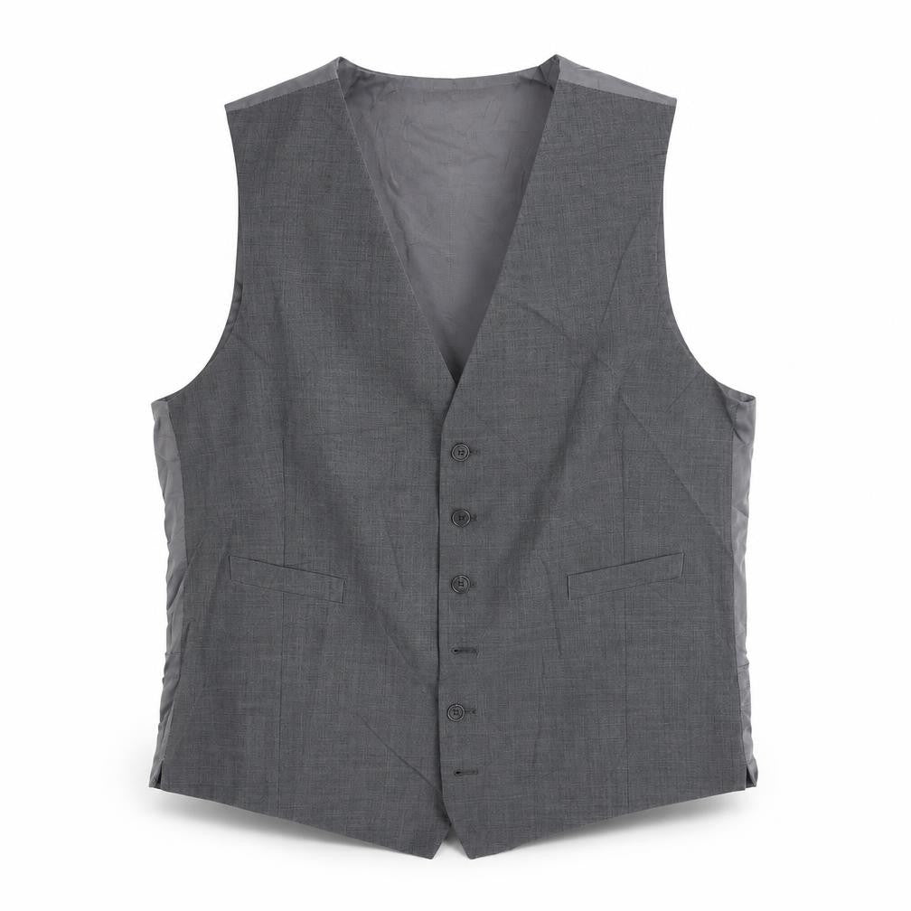 Marks & Spencer Mens Grey Polyester Jacket Suit Waistcoat Size 44 Regular