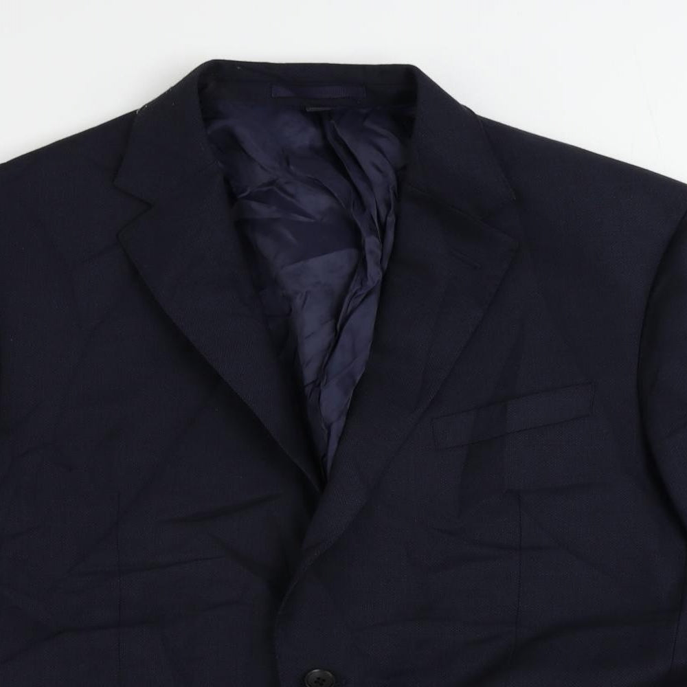 Marks and Spencer Mens Blue Wool Jacket Suit Jacket Size 42 Regular