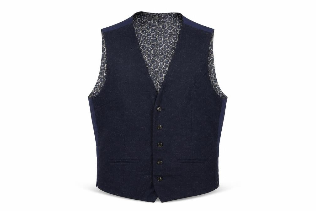 Marks & Spencer Mens Blue Wool Jacket Suit Waistcoat Size 36 Regular