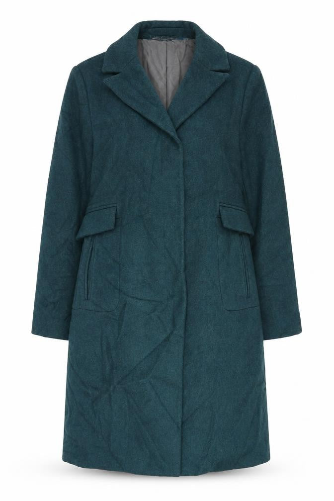 Country Casuals Womens Green Overcoat Coat Size 14 Snap
