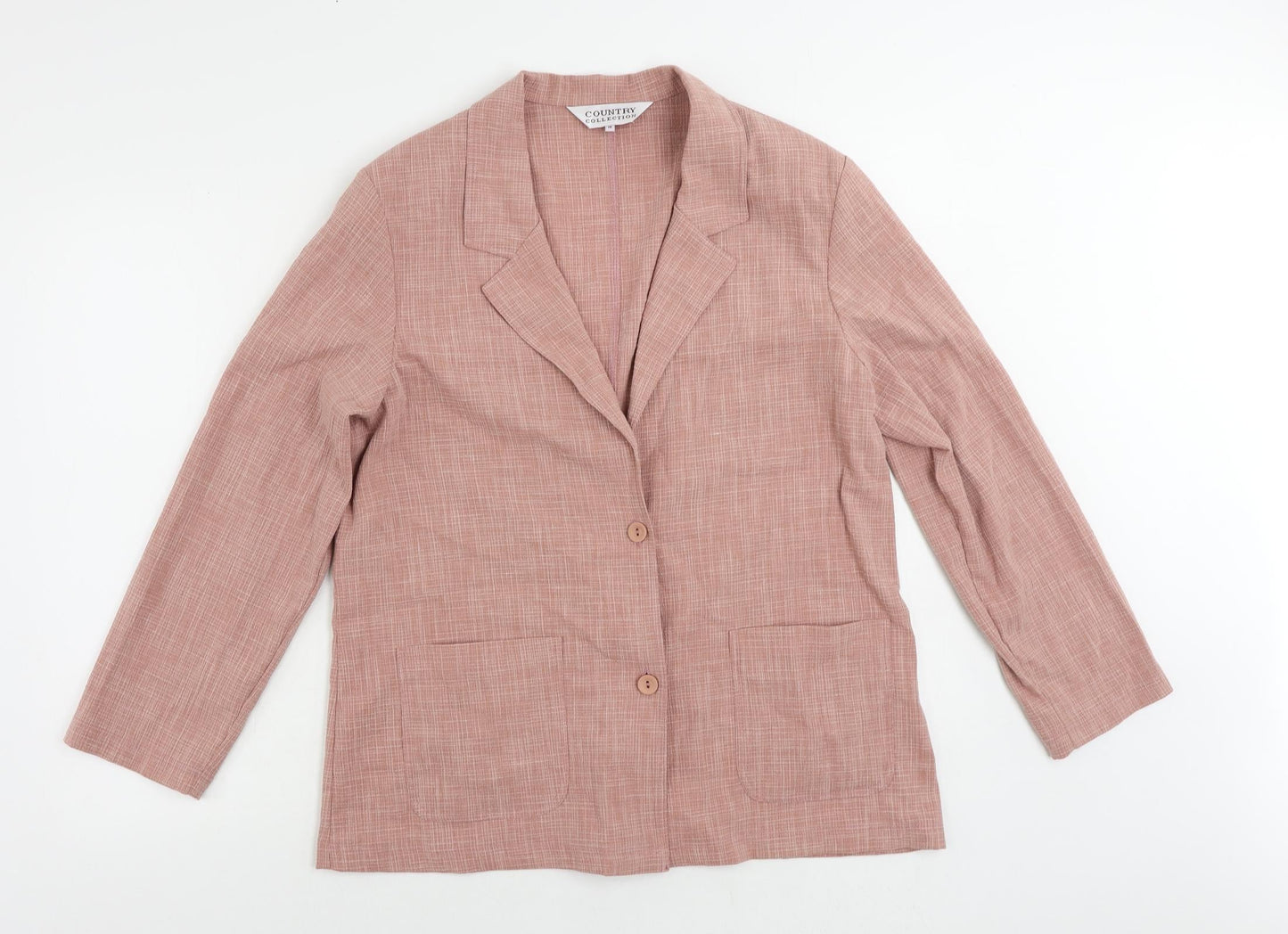 Country Collection Womens Pink Jacket Blazer Size 16 Button - Lightweight