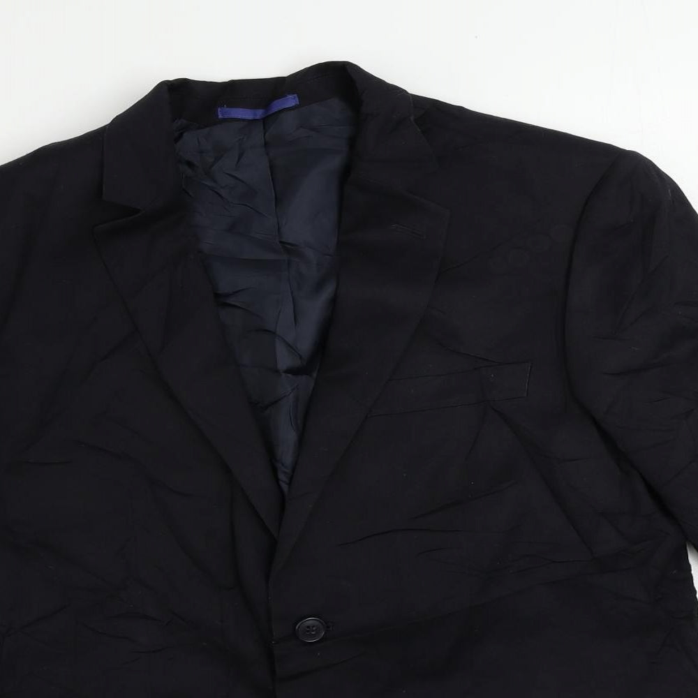 Marks and Spencer Mens Black Polyester Jacket Suit Jacket Size 40 Regular