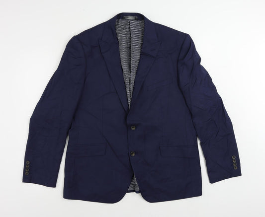Marks and Spencer Mens Blue Polyester Jacket Suit Jacket Size 44 Regular