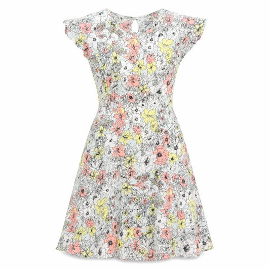 Marks and Spencer Womens Multicoloured Floral Viscose A-Line Size 8 Round Neck Button