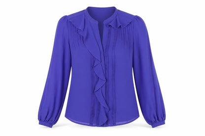 Oasis Womens Blue Polyester Basic Button-Up Size 8 V-Neck