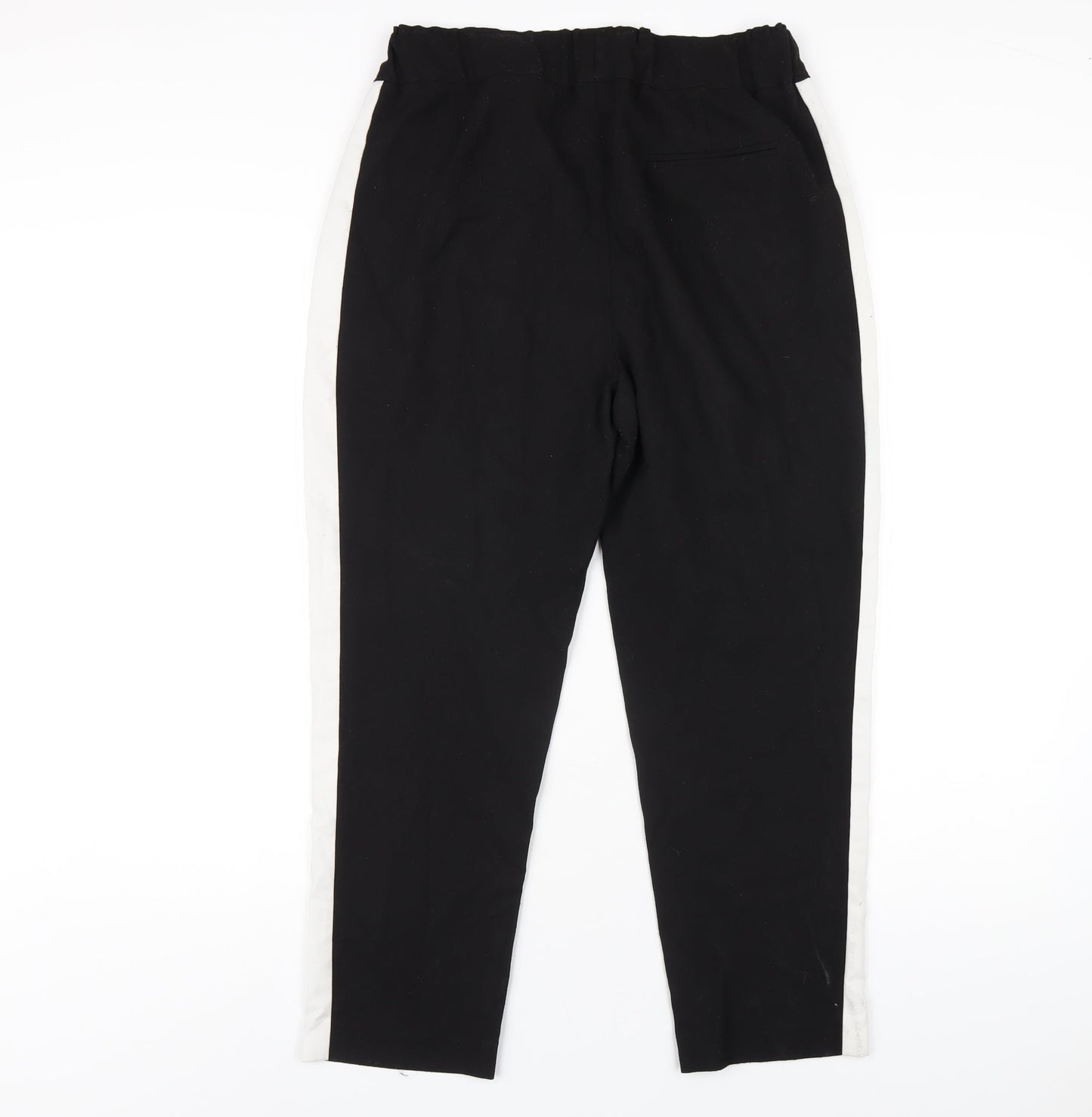 Zara Womens Black Polyester Carrot Trousers Size M L25 in Regular