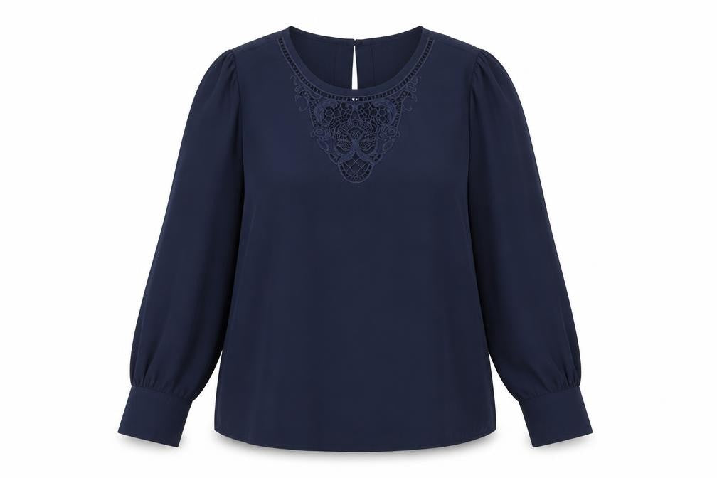 Marks & Spencer Womens Blue Polyester Basic T-Shirt Size 14 Round Neck