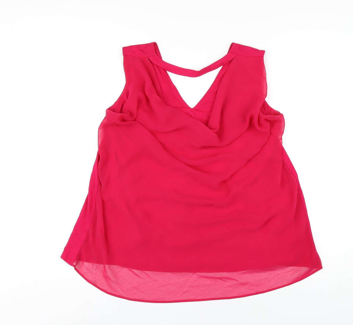 Phase Eight Womens Pink Viscose Basic Tank Size 12 V-Neck
